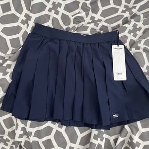 alo Varsity Tennis Skirt Skort in True Navy (M) NWT